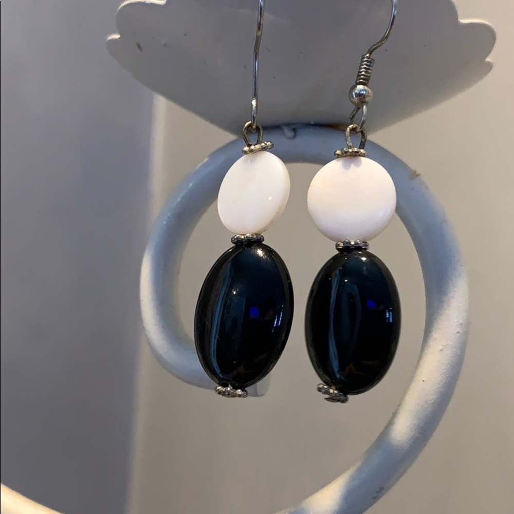Black and White Earrings